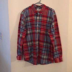 XL Plaid Button Up red/blue long sleeve shirt
